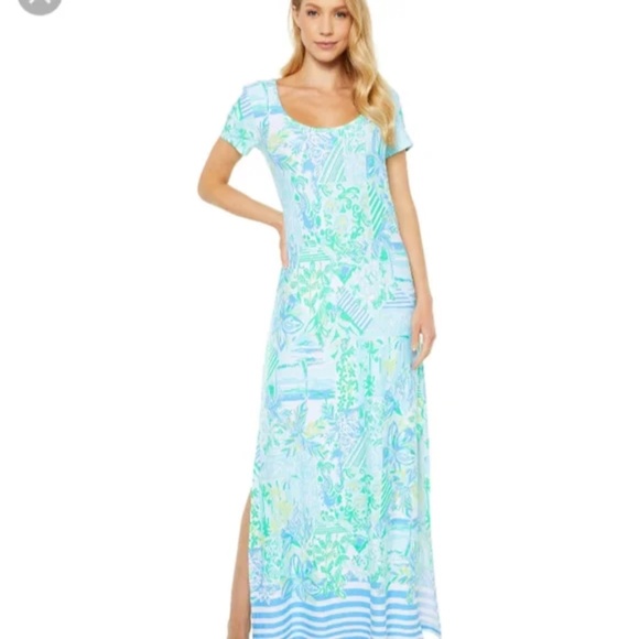 Lilly Pulitzer Dresses & Skirts - Lilly Pulitzer Wynne Maxi Dress Beach Happy Engineered Knit Dress | L